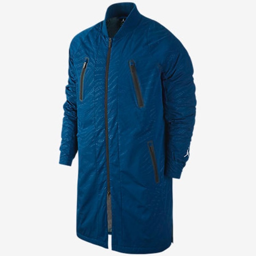 Air Jordan Men Size M Retro 12 Insulated Parker French Blue Long Parka Jacket